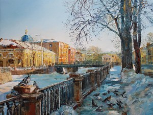 Картина Санкт-Петербург. Крюков канал в марте