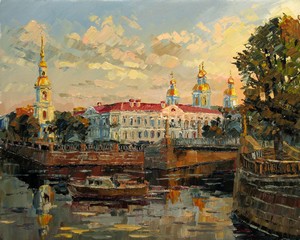 Картина Санкт-Петербург. Никольский собор на рассвете.