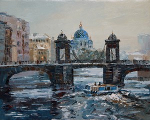Картина Санкт-Петербург. Мост Ломоносова